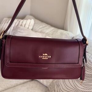 Coach Dark Red Leather Shoulder Bag